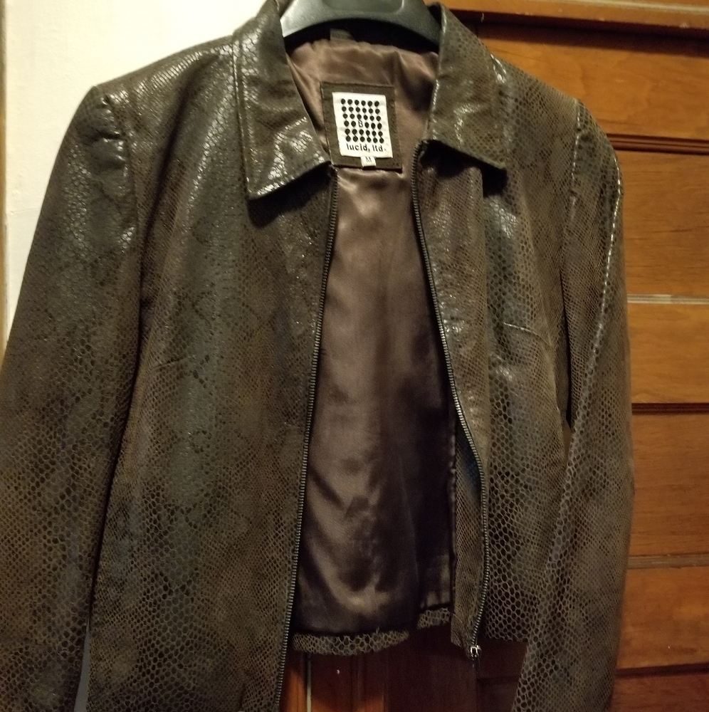 Vintage Leather Snakeskin Jacket